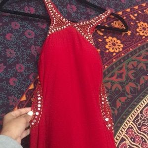 red prom dress w sequence
